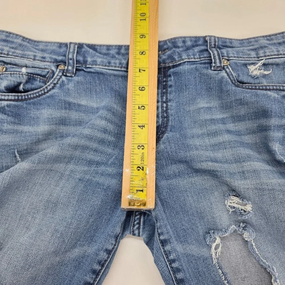 KUT from the Kloth Womens 10 Blue Skinny Jeans Distressed Stretch Mid Rise Denim